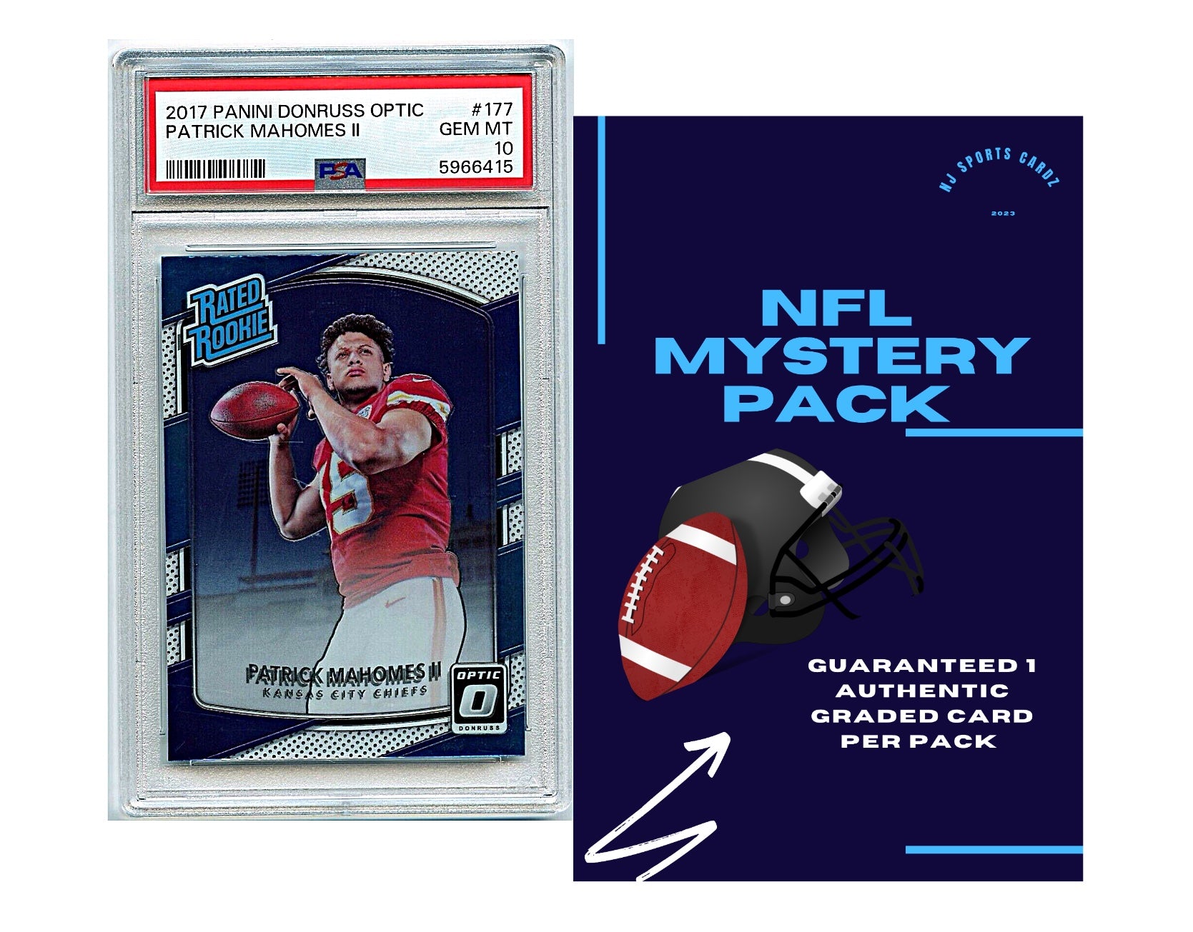 PSA Football Graded Card Mystery Pack | 1 PSA Graded Football Card